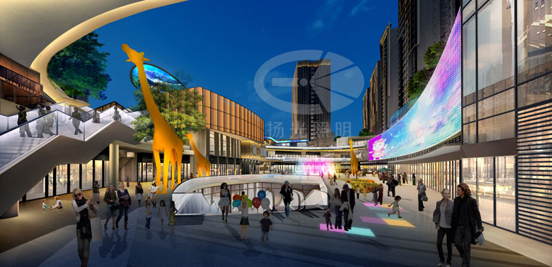 商業廣場燈光設計內街圖