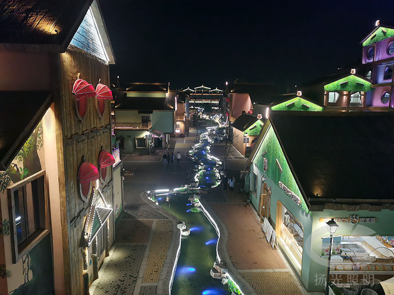 小鎮夜景燈光實景圖